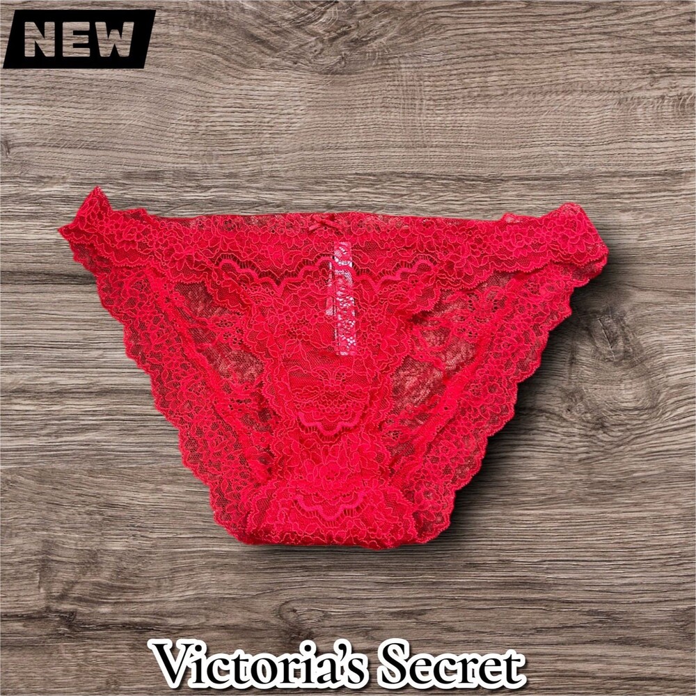 New NWT Victoria’s Secret Lace Bikini Panty – Red – Size Large